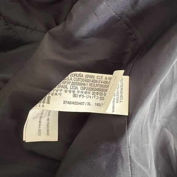 Zara Man Blue Faux Leather 90s Jacket Y2K Moto Streetwear Full Zip Bomber XL - Picture 8 of 10